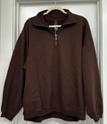 Skims Boyfriend Fleece Slouchy Half Zip Pullover Espresso