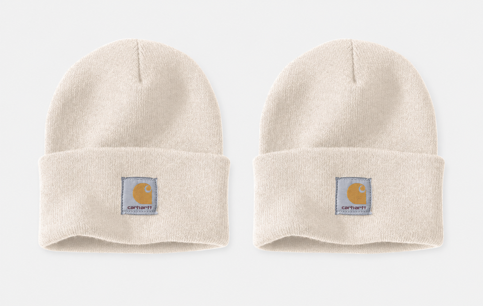 Adult Carhartt Knit Cuffed Beanie Beige 2 Pack