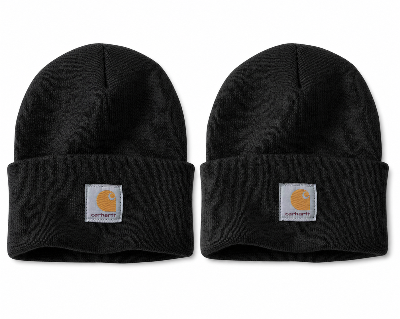 Adult Carhartt Knit Cuffed Beanie Black 2 Pack