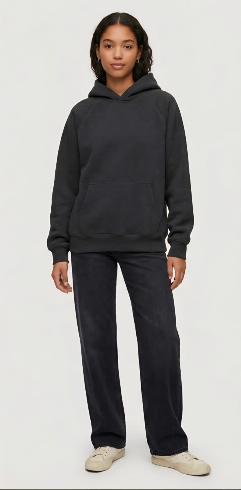 Aritzia Cozy Sweatfleece Mega Raglan Hoodie Heather Black Loungewear