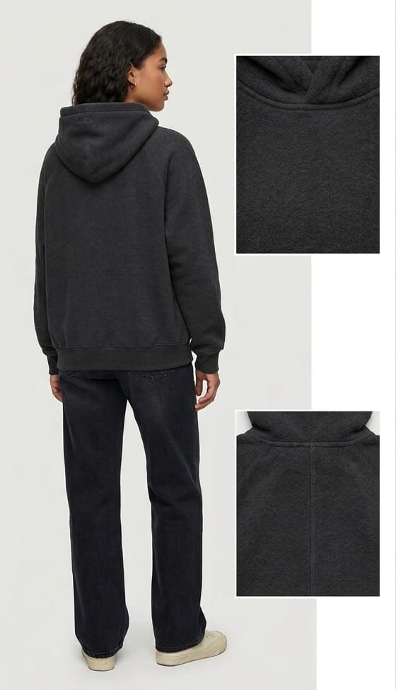 Aritzia Cozy Sweatfleece Mega Raglan Hoodie Heather Black Loungewear
