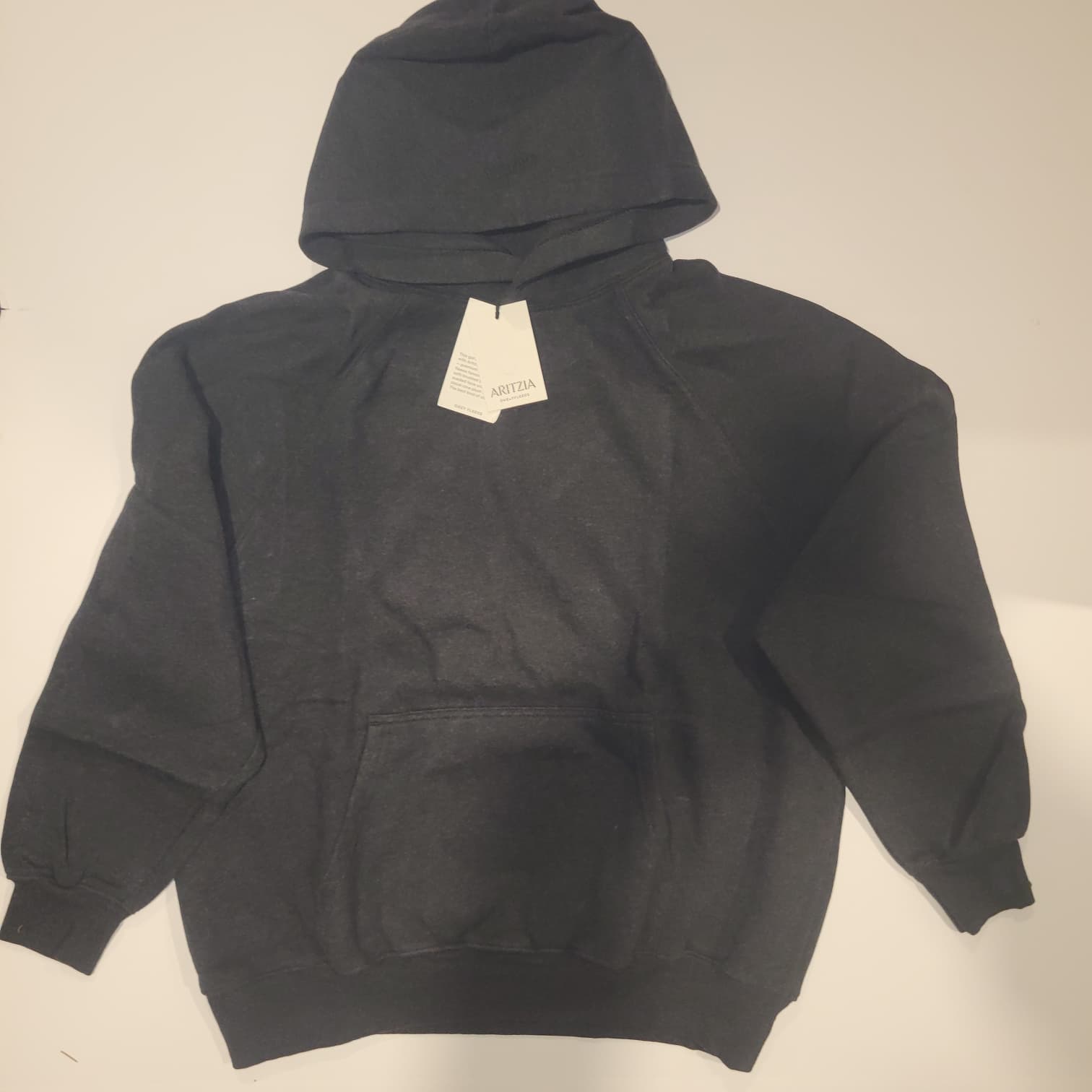 Aritzia Cozy Sweatfleece Mega Raglan Hoodie Heather Black Loungewear