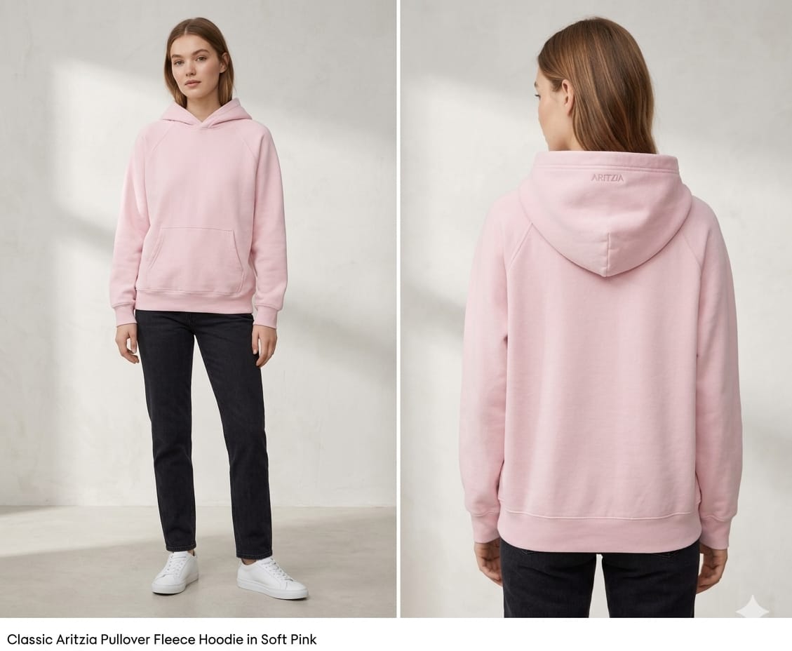 Aritzia Cozy Sweatfleece Mega Raglan Hoodie Cupid Pink Loungewear